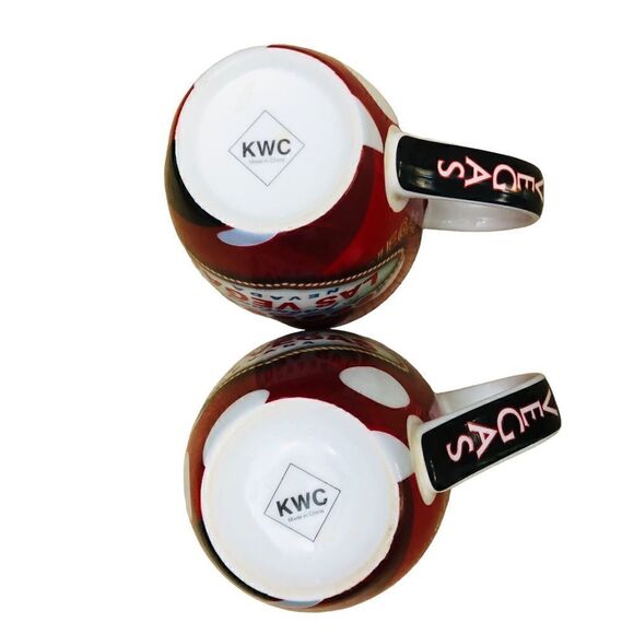 Set Of 2 LasVegas Red Ceramic Graphic Las Vegas Oversize Coffee Cup Mugs - Picture 8 of 8